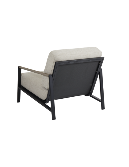 Sillón Exterior LYRA, Acero Inox, Olefina / Negro / Arena - Brafab