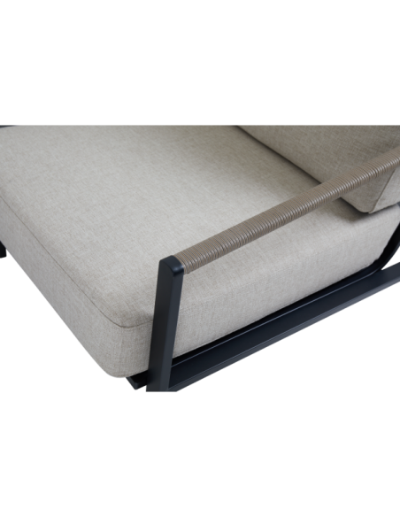 Sillón Exterior LYRA, Acero Inox, Olefina / Negro / Arena - Brafab