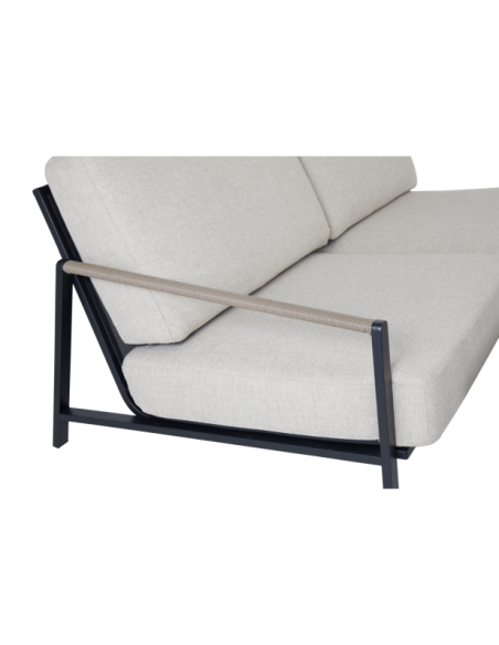 Sillón Exterior LYRA, Acero Inox, Olefina / Negro / Arena - Brafab