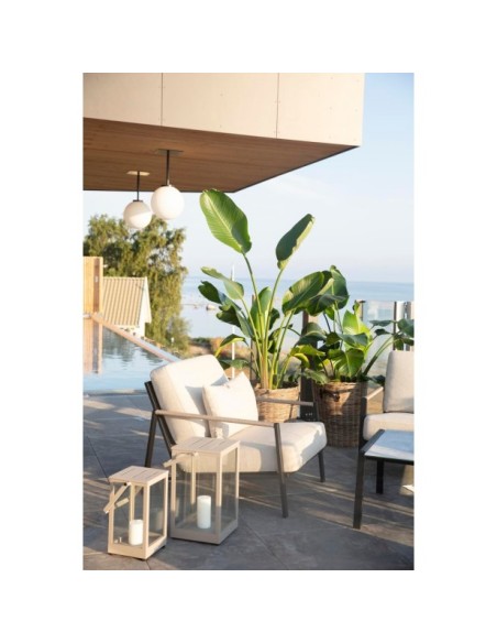 Sillón Exterior LYRA, Acero Inox, Olefina / Negro / Arena - Brafab