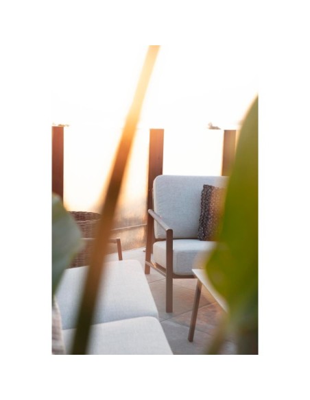 Sillón Exterior LYRA, Acero Inox, Olefina / Negro / Arena - Brafab