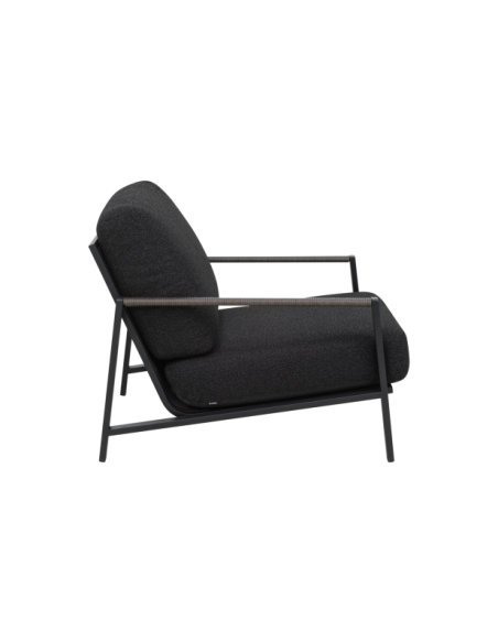Sillón Exterior LYRA, Acero Inox, Poliéster Reciclado / Negro - Brafab