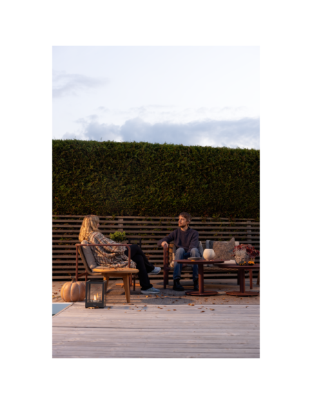 Sofá 2 Plazas Exterior MOTTY, Aluminio, Ratán Sint, Poliéster Reciclado / Rojo / Beige - Brafab