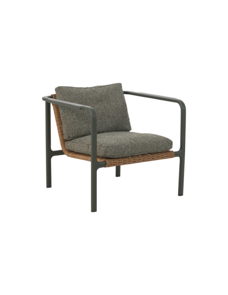 Sillón Exterior MOTTY, Aluminio, Ratán Sint, Poliéster Reciclado / Verde - Brafab