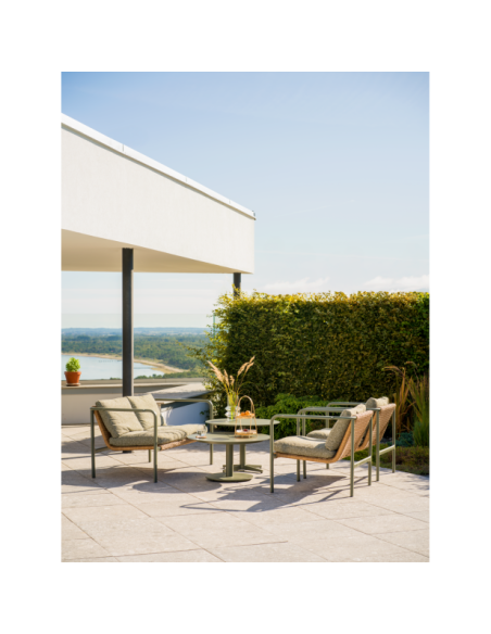 Sillón Exterior MOTTY, Aluminio, Ratán Sint, Poliéster Reciclado / Verde - Brafab