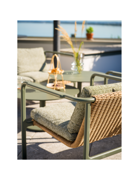 Sillón Exterior MOTTY, Aluminio, Ratán Sint, Poliéster Reciclado / Verde - Brafab
