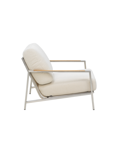 Sillón Exterior NAOS, Acero Inox, Poliéster Reciclado / Acero Inox / Beige - Brafab
