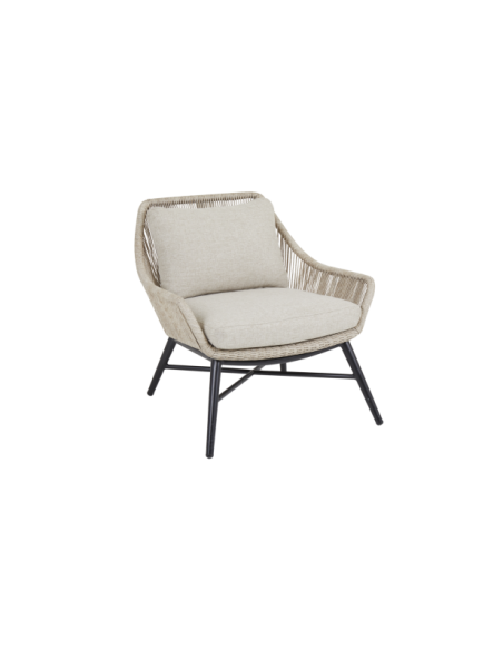 Sillón Exterior PEMBROKE, Ratán Sintético, Olefina / Beige - Brafab