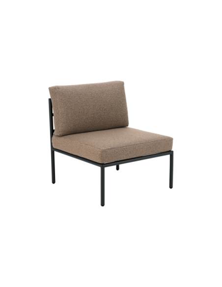 Moódulo Central Sofá Exterior RENO, Aluminio, Poliéster Reciclado / Negro / Beige - Brafab