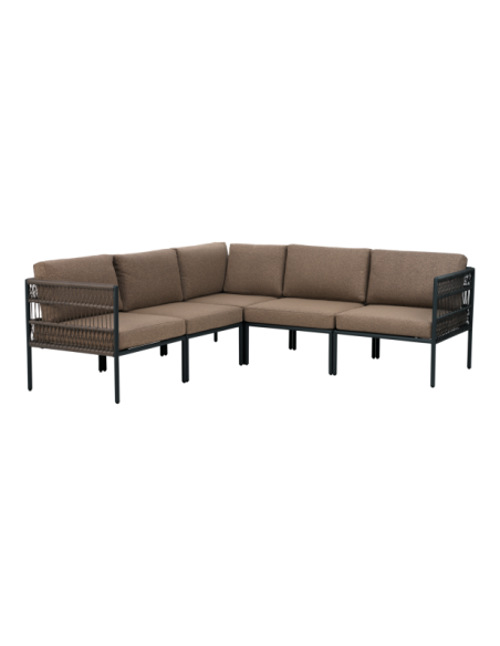 Moódulo Central Sofá Exterior RENO, Aluminio, Poliéster Reciclado / Negro / Beige - Brafab