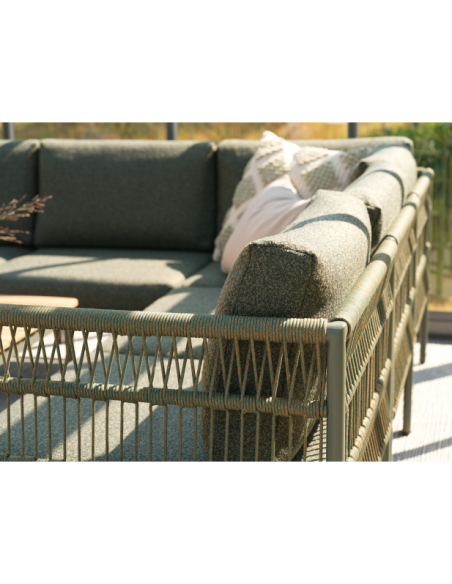 Moódulo Central Sofá Exterior RENO, Aluminio, Poliéster Reciclado / Verde / Aguacate Crudo - Brafab