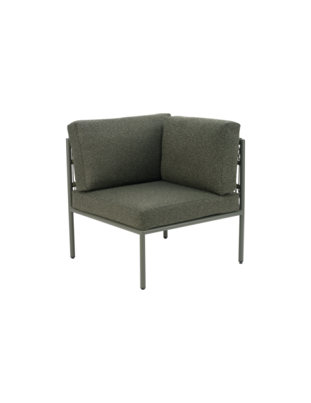 Módulo Esquina Sofá Exterior RENO, Aluminio, Poliéster Reciclado / Verde Nórdico / Aguacate Crudo - Brafab