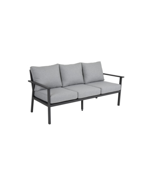 Sofá Alto 3 Plazas Exterior SAMVARO, Aluminio, Textilene / Antracita / Gris Perla - Brafab
