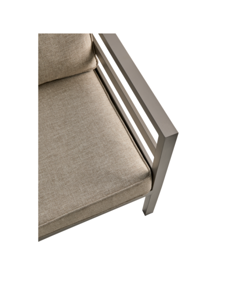 Sofá Esquinero Exterior WELDON 226x226x82 cm, Aluminio, Olefina / Caqui / Arena - Brafab