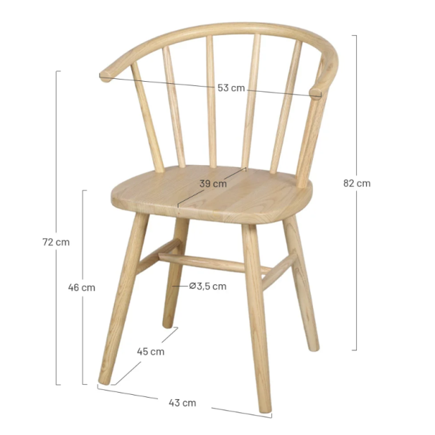 Silla REMY, Madera Olmo Natural