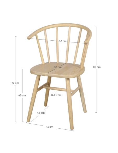 Silla REMY, Madera Olmo Natural