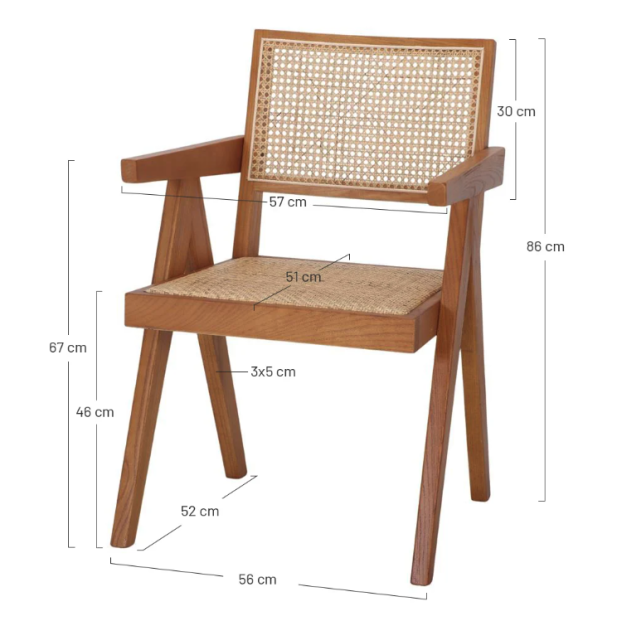 Silla con Brazos CHANDIGARH, Madera...