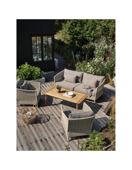 Sillón Exterior ASTER con Cojín, Ratán Sintético / Beige - Brafab