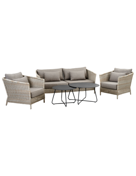 Sillón Exterior ASTER con Cojín, Ratán Sintético / Beige - Brafab