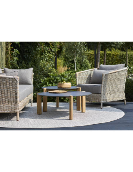 Sillón Exterior ASTER con Cojín, Ratán Sintético / Beige - Brafab