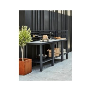 Cocina Exterior BELLAC Encimera, Negro / Gris - Brafab 2