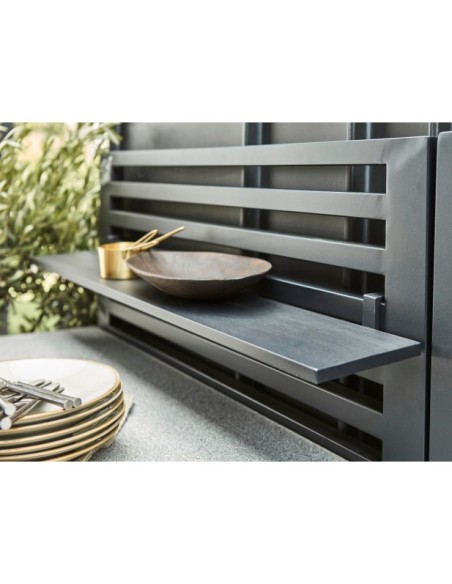 Cocina Exterior BELLAC Encimera, Negro / Gris - Brafab