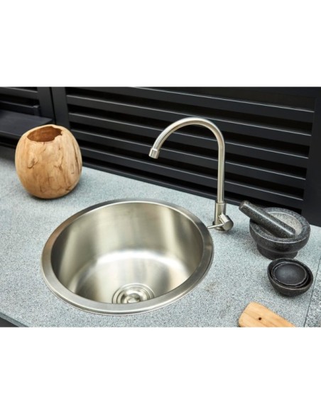 Cocina Exterior BELLAC Encimera, Negro / Gris - Brafab
