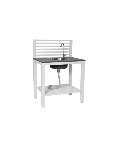 Cocina Exterior BELLAC Grifo + Fregadero, Blanco - Brafab