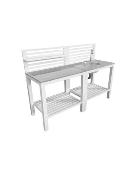 Cocina Exterior BELLAC Encimera, Blanco - Brafab