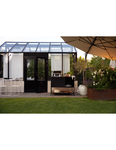 Sombrilla CILENTO Ø350 cm, Gris Claro / Caqui - Brafab