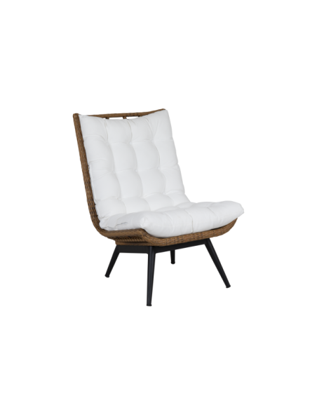 Sillón Exterior COVELO, Ratán Sintético / Natural / Blanco - Brafab