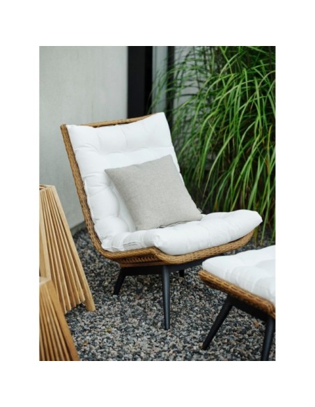 Sillón Exterior COVELO, Ratán Sintético / Natural / Blanco - Brafab