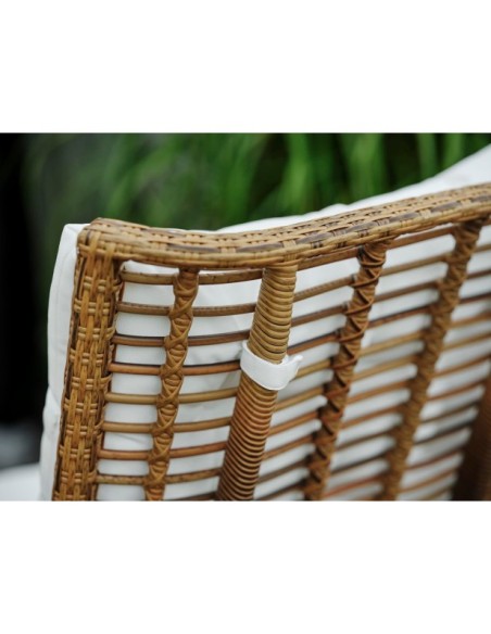 Sillón Exterior COVELO, Ratán Sintético / Natural / Blanco - Brafab