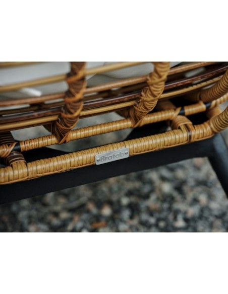 Sillón Exterior COVELO, Ratán Sintético / Natural / Blanco - Brafab