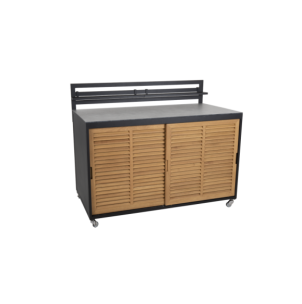 Cocina Exterior FORNAX Encimera Grande, Aluminio / Teca...