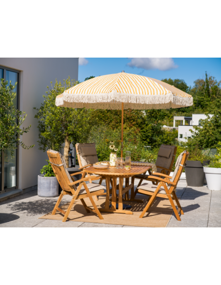 Sombrilla GATSBY 250 cm, A Rayas / Natural / Amarillo - Brafab