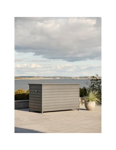 Arcón Exterior GÄSTER Grande 177x99 cm, Aluminio Gris Antracita - Brafab