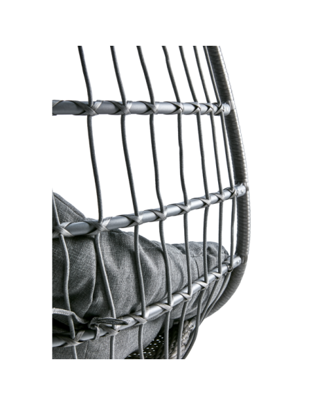 Sillón Colgante Exterior ILLORA con Cojín, Acero / Poliéster Gris - Brafab