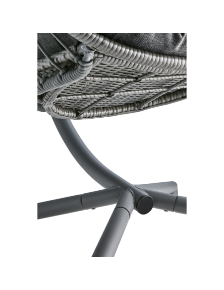 Sillón Colgante Exterior ILLORA con Cojín, Acero / Poliéster Gris - Brafab