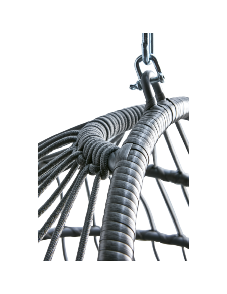 Sillón Colgante Exterior ILLORA con Cojín, Acero / Poliéster Gris - Brafab