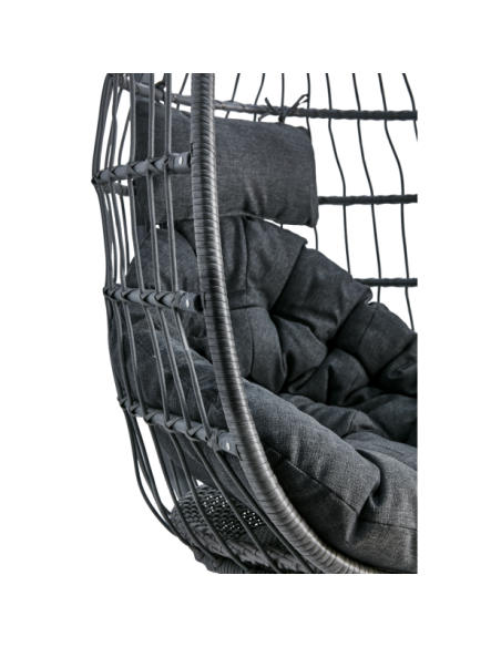 Sillón Colgante Exterior ILLORA con Cojín, Acero / Poliéster Gris - Brafab