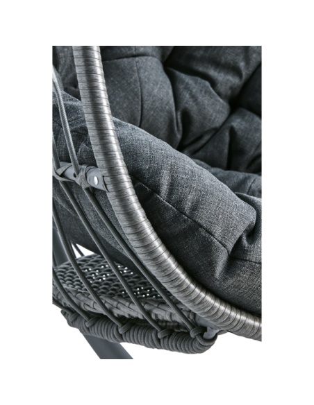 Sillón Colgante Exterior ILLORA con Cojín, Acero / Poliéster Gris - Brafab