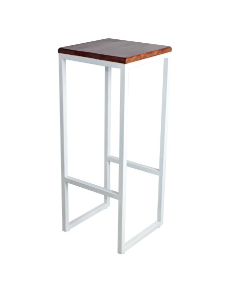 Taburete TOWN blanco 75cm, estilo vintage