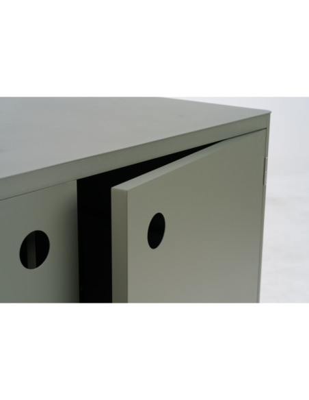 Cocina Exterior KELIA - Aparador con Grifo y Fregadero 121x91/125 cm, Aluminio Verde - Brafab