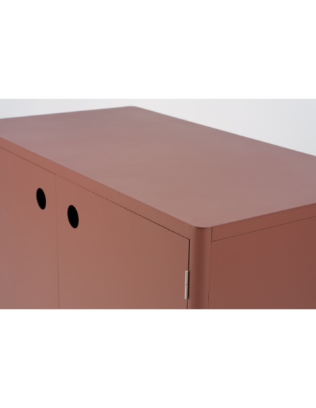 Cocina Exterior KELIA - Aparador con Puertas 121x91 cm, Aluminio Rojo - Brafab