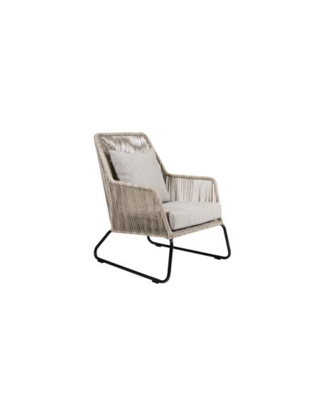 Sillón Exterior MIDWAY con Cojines, Ratán Sintético / Aluminio / Beige - Brafab