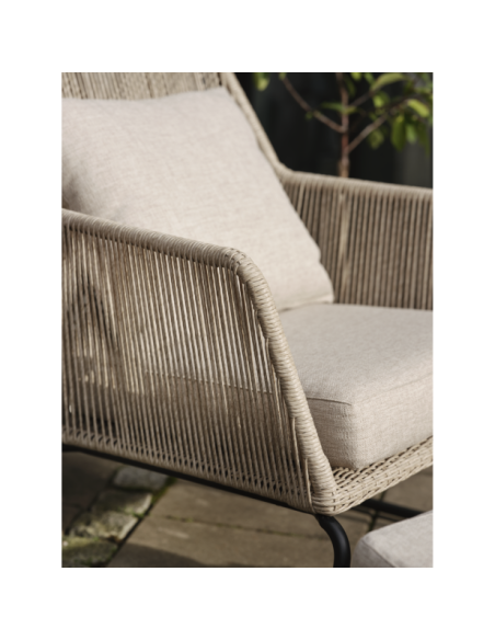 Sillón Exterior MIDWAY con Cojines, Ratán Sintético / Aluminio / Beige - Brafab