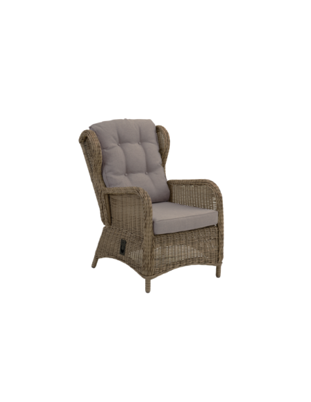 Sillón Reclinable ROSITA con Cojines, Ratán Sintético / Natural / beige - Brafab