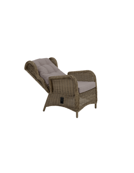Sillón Reclinable ROSITA con Cojines, Ratán Sintético / Natural / beige - Brafab