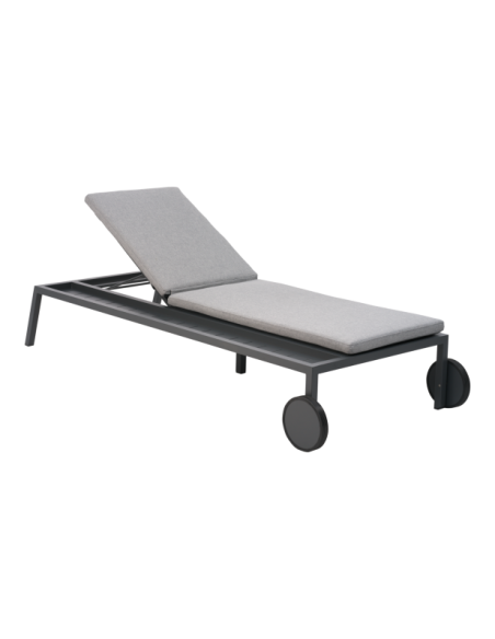Tumbona SAMVARO, Metal / Textilene / Gris Antracita / Gris Perla - Brafab
